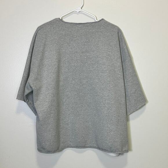 VTG Georgia Tech Cropped Raw Hem Oversized Reverse Weave Sweatshirt Size XL - Picture 2 of 8
